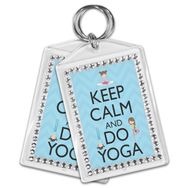 Keep Calm & Do Yoga Bling Keychain - MAIN