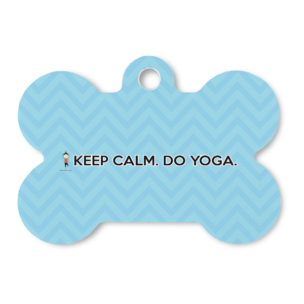 Custom Keep Calm & Do Yoga Bone Shaped Dog ID Tag
