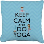 Keep Calm & Do Yoga Faux-Linen Throw Pillow 16"
