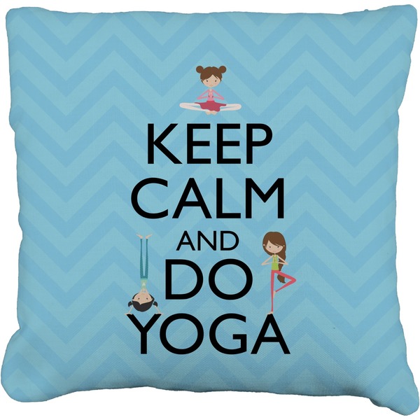 Custom Keep Calm & Do Yoga Faux-Linen Throw Pillow 16"