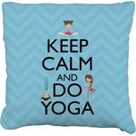 Keep Calm & Do Yoga Faux-Linen Throw Pillow 18"