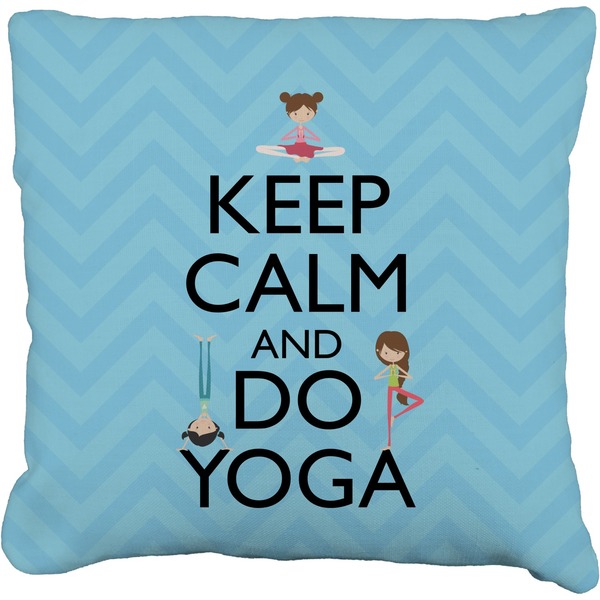 Custom Keep Calm & Do Yoga Faux-Linen Throw Pillow 18"