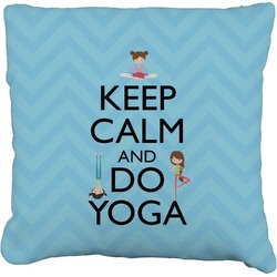 Keep Calm & Do Yoga Faux-Linen Throw Pillow 20"