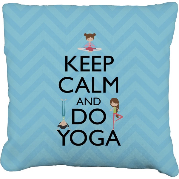 Custom Keep Calm & Do Yoga Faux-Linen Throw Pillow 20"