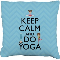Keep Calm & Do Yoga Faux-Linen Throw Pillow 26"