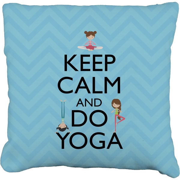 Custom Keep Calm & Do Yoga Faux-Linen Throw Pillow 26"