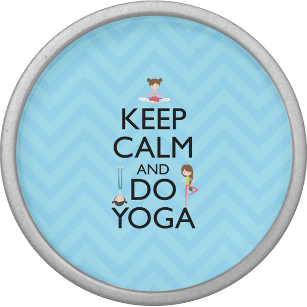 Keep Calm & Do Yoga Cabinet Knob - Nickel - Front