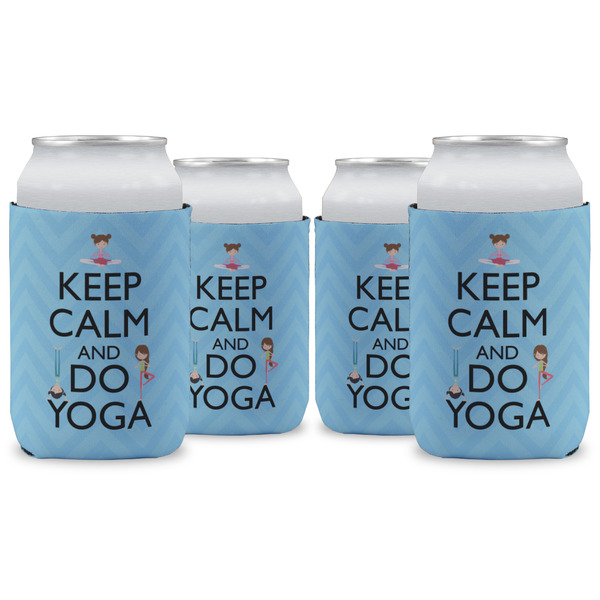 Custom Keep Calm & Do Yoga Can Cooler (12 oz) - Set of 4