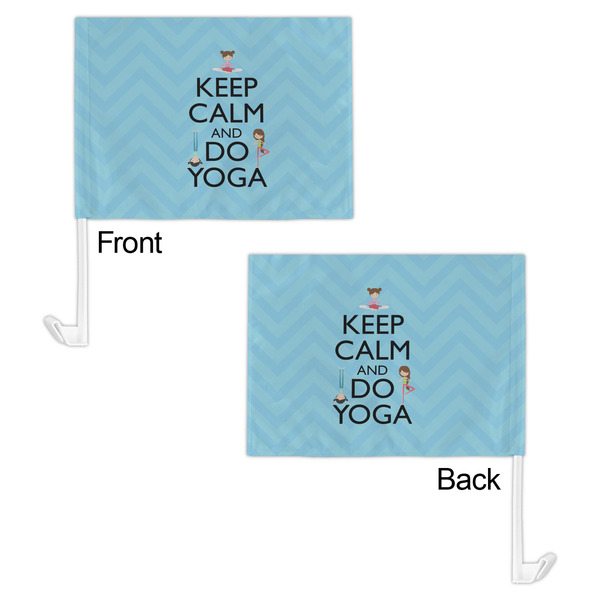 Keep Calm & Do Yoga Car Flag - 11" x 8" - Front & Back View