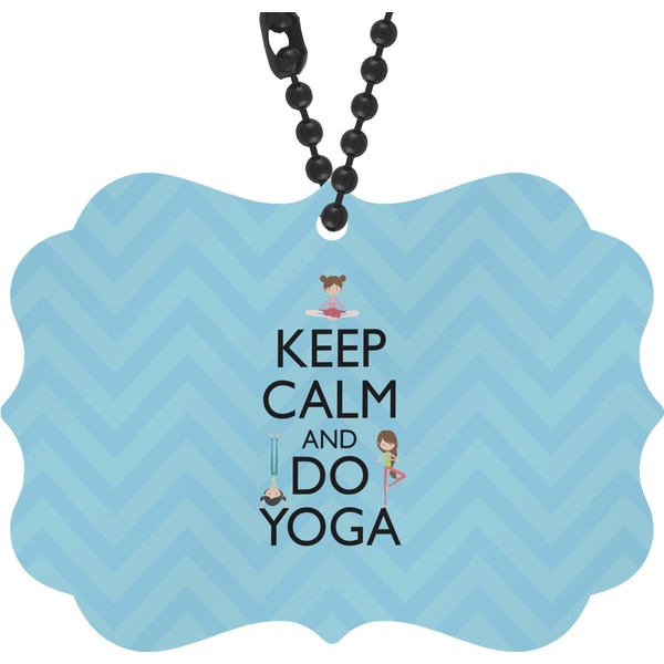 Custom Keep Calm & Do Yoga Rear View Mirror Decor