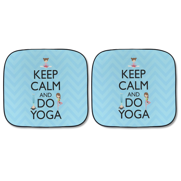 Keep Calm & Do Yoga Car Sun Shades - FRONT