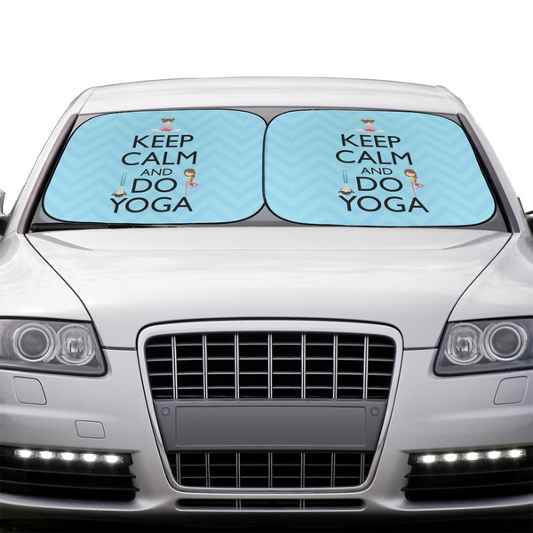 Keep Calm & Do Yoga Car Sun Shades - IN CONTEXT