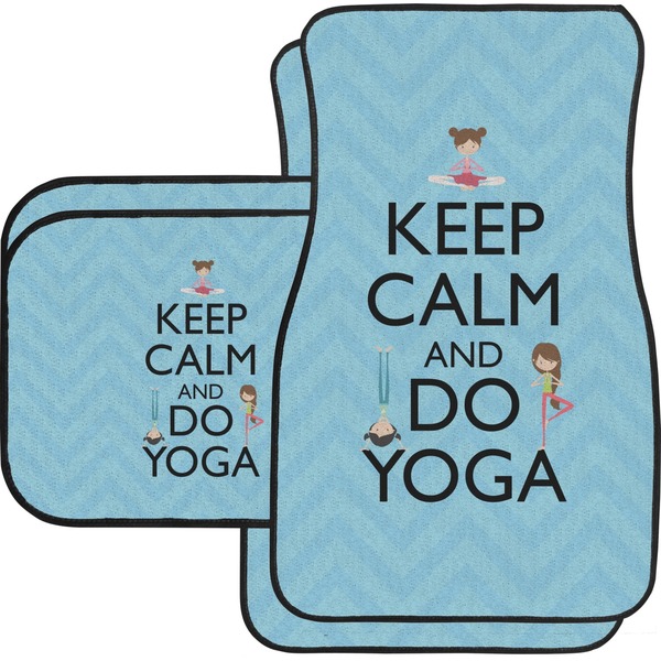 Custom Keep Calm & Do Yoga Car Floor Mats Set - 2 Front & 2 Back