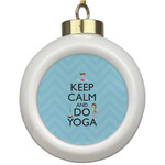 Keep Calm & Do Yoga Ceramic Ball Ornament