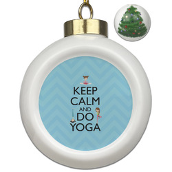 Keep Calm & Do Yoga Ceramic Ball Ornament - Christmas Tree