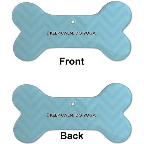 Keep Calm & Do Yoga Ceramic Flat Ornament - Bone Front & Back (APPROVAL)