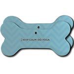 Keep Calm & Do Yoga Ceramic Dog Ornament - Front & Back