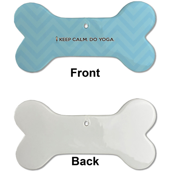 Keep Calm & Do Yoga Ceramic Flat Ornament - Bone Front & Back Single Print (APPROVAL)