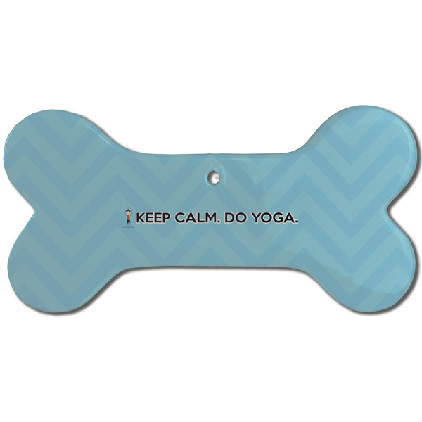 Keep Calm & Do Yoga Ceramic Flat Ornament - Bone Front