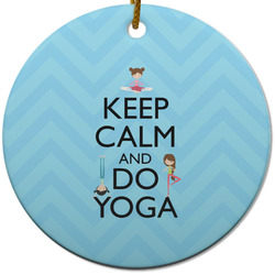 Keep Calm & Do Yoga Round Ceramic Ornament