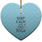Keep Calm & Do Yoga Ceramic Flat Ornament - Heart (Front)