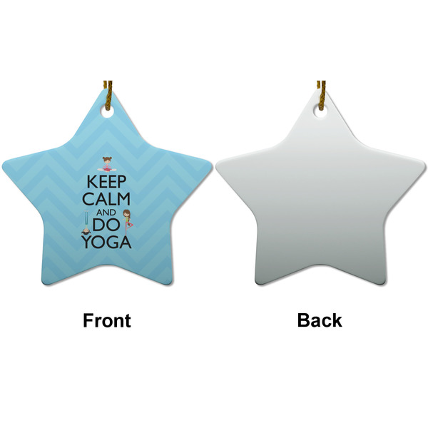 Keep Calm & Do Yoga Ceramic Flat Ornament - Star Front & Back (APPROVAL)