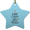 Keep Calm & Do Yoga Ceramic Flat Ornament - Star (Front)