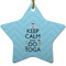 Keep Calm & Do Yoga Star Ceramic Ornament