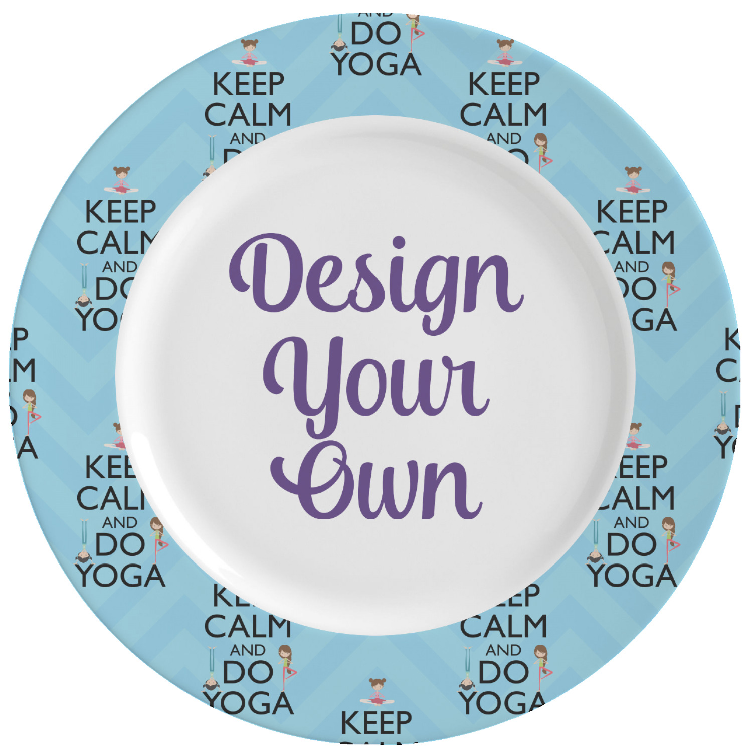 Keep Calm & Do Yoga Ceramic Dinner Plates (Set of 4) YouCustomizeIt