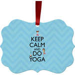 Keep Calm & Do Yoga Metal Frame Ornament - Double Sided