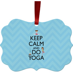 Keep Calm & Do Yoga Metal Frame Ornament - Double Sided