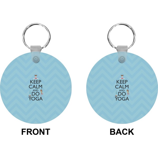 Keep Calm & Do Yoga Circle Keychain (Front + Back)