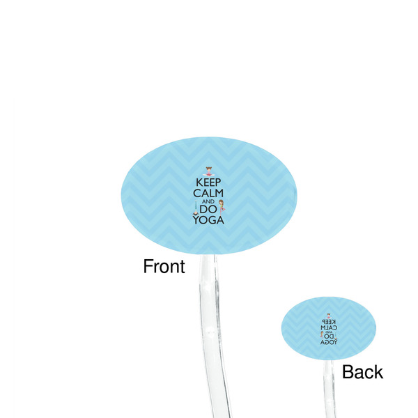 Keep Calm & Do Yoga Clear Plastic 7" Stir Stick - Oval - Front & Back