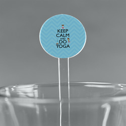 Keep Calm & Do Yoga 7" Round Plastic Stir Sticks - Clear