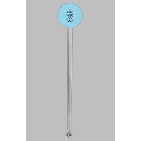 Keep Calm & Do Yoga Clear Plastic 7" Stir Stick - Round - Single Stick