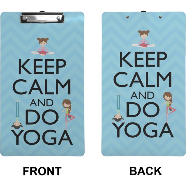 Keep Calm & Do Yoga Clipboard (Legal) (Front + Back)
