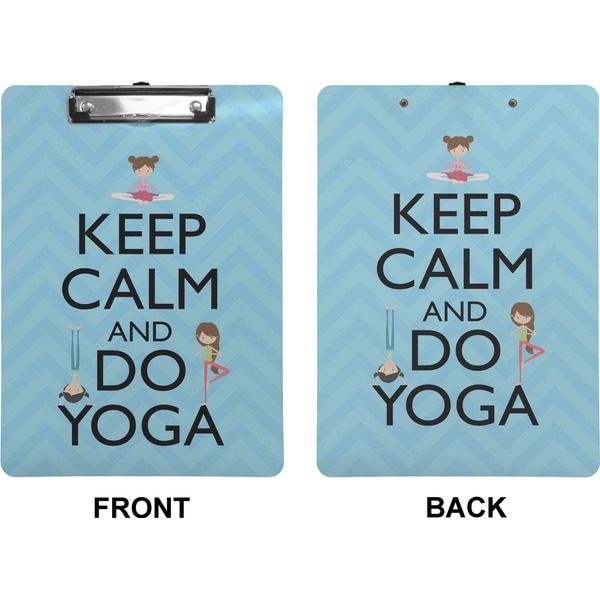 Keep Calm & Do Yoga Clipboard (Letter) (Front + Back)