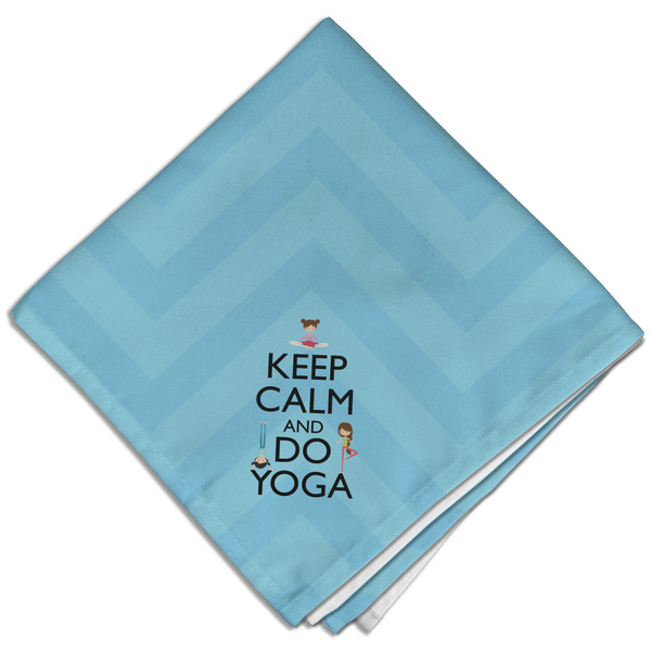 Custom Keep Calm & Do Yoga Cloth Dinner Napkin - Single