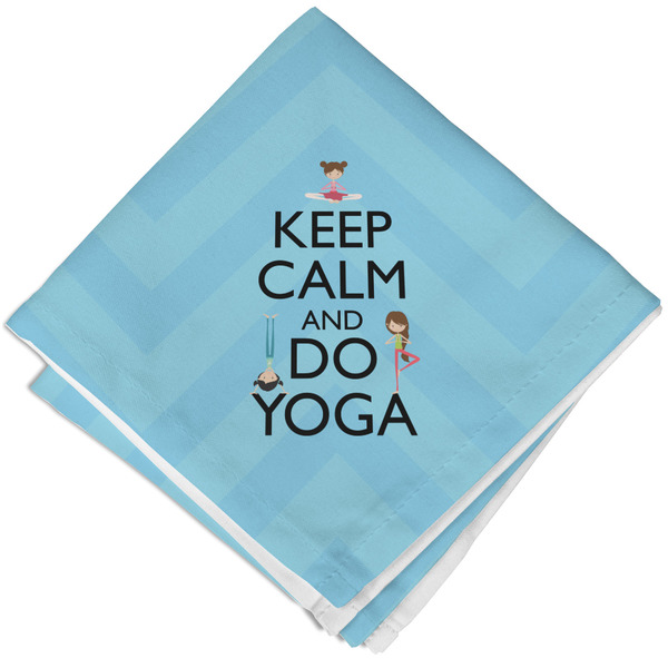 Custom Keep Calm & Do Yoga Cloth Cocktail Napkin - Single