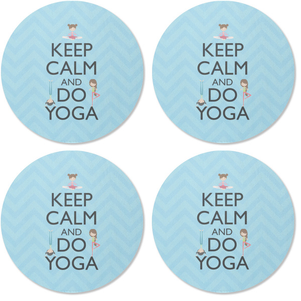 Keep Calm & Do Yoga Coaster Round Rubber Back - Apvl
