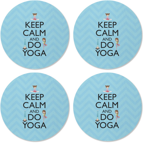 Keep Calm & Do Yoga Coaster Round Rubber Back - Apvl