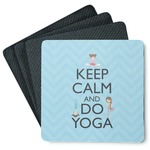 Keep Calm & Do Yoga Square Rubber Backed Coasters - Set of 4