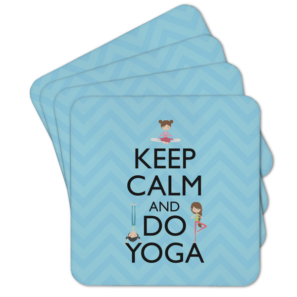 Custom Keep Calm & Do Yoga Cork Coaster - Set of 4