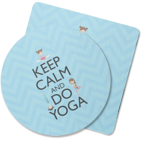 Custom Keep Calm & Do Yoga Rubber Backed Coaster