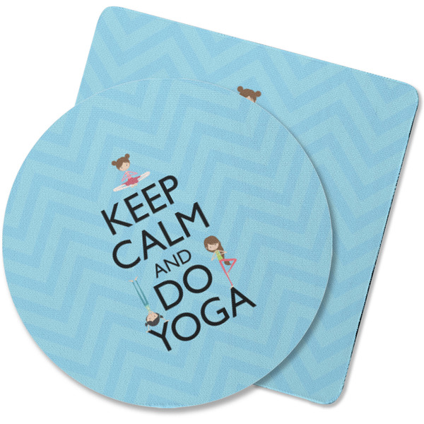 Custom Keep Calm & Do Yoga Rubber Backed Coaster