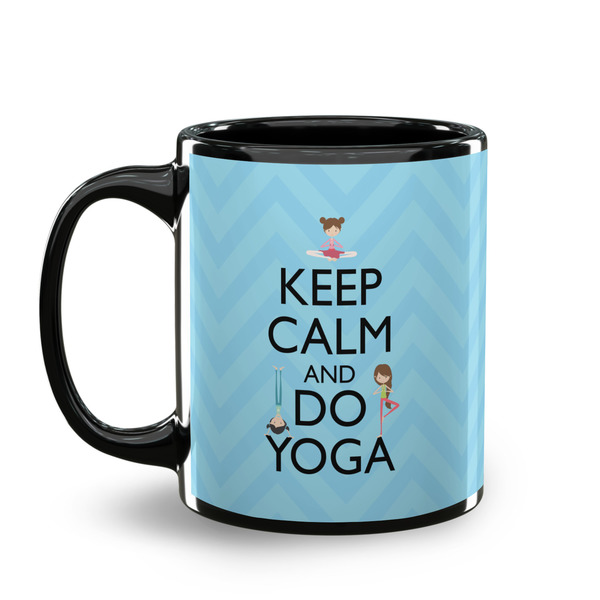 Keep Calm & Do Yoga Coffee Mug - 11 oz - Black