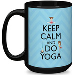 Keep Calm & Do Yoga 15 Oz Coffee Mug - Black