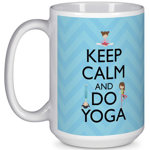 Custom Keep Calm & Do Yoga 15 Oz Coffee Mug - White