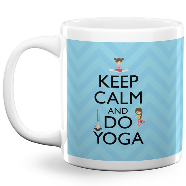 Custom Keep Calm & Do Yoga 20 Oz Coffee Mug - White