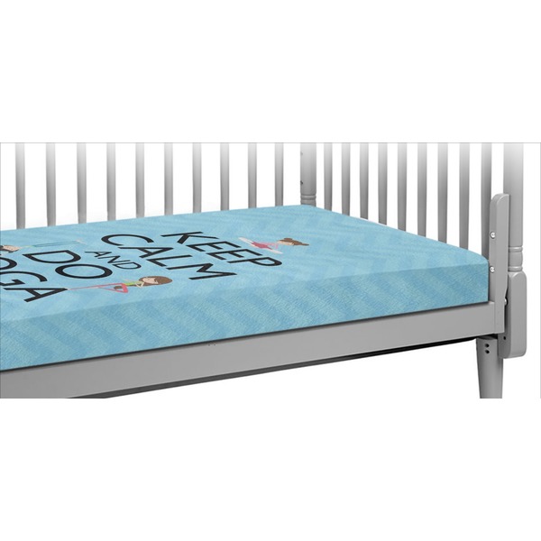 Custom Keep Calm & Do Yoga Crib Fitted Sheet